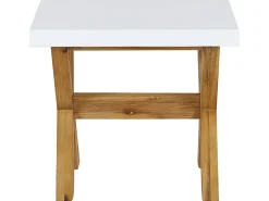 Conjunto De Refeicoes Com Mesa Em Fibra De Cimento E 8 Tamboretes Brancos Olbia