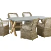 Conjunto De Refeicoes De Jardim De 6 Lugares Em Rattan Cor Natural Maros/Olbia