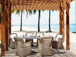 Conjunto De Refeicoes De Jardim De 6 Lugares Em Rattan Cor Natural Maros/Olbia