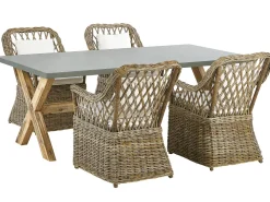 Conjunto De Refeicoes De 4 Lugares Em Rattan Natural Maros/Olbia