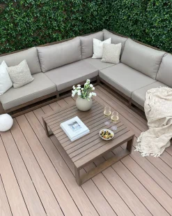 Conjunto Jardim 5 Lugares Madeira De Acacia Certificada Escura Timor Ii