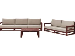 Conjunto Jardim 5 Lugares Madeira De Acacia Certificada Vermelha Escura Timor Ii