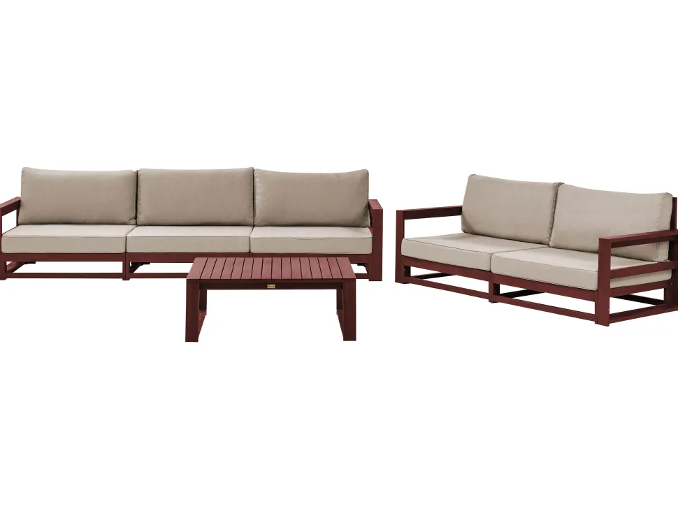 Conjunto Jardim 5 Lugares Madeira De Acacia Certificada Vermelha Escura Timor Ii