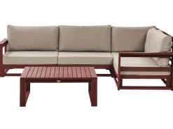 Conjunto Jardim 4 Lugares Madeira Acacia Certificada Vermelha Escura A Esquerda Timor Ii