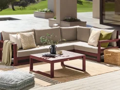 Conjunto Jardim 4 Lugares Madeira Acacia Certificada Vermelha Escura A Esquerda Timor Ii