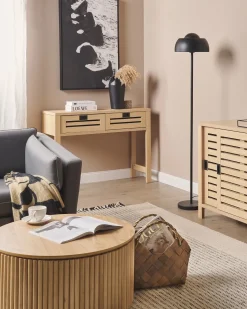 Consola Com 2 Gavetas Cor De Madeira Clara Randa