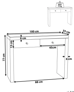 Consola Com 2 Gavetas Em Efeito Espelhado Marle