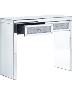 Consola Com 2 Gavetas Em Efeito Espelhado Prateado Tilly