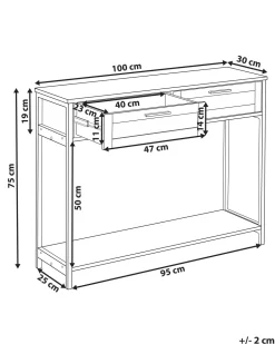 Consola Com 2 Gavetas Em Rattan Preto Opoco