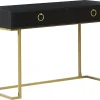 Consola Com 2 Gavetas Preta E Dourada Westport