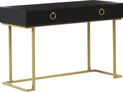 Consola Com 2 Gavetas Preta E Dourada Westport