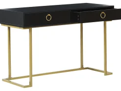 Consola Com 2 Gavetas Preta E Dourada Westport