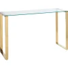 Consola Dourada Com Tampo De Vidro Tilon