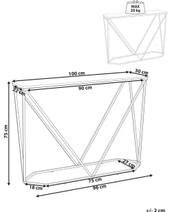 Consola Efeito De Marmore Branco Com Preto