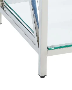 Consola Prateada Com Tampo De Vidro Audet