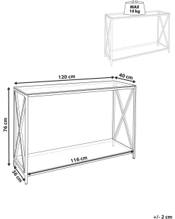 Consola Prateada Com Tampo De Vidro Audet