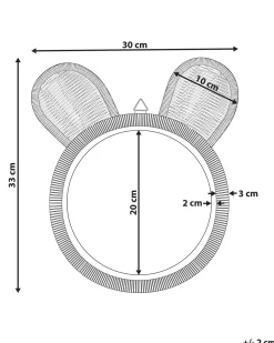 Espelho De Parede Natural Em Forma De Urso O 20 Cm Ashanti