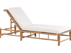 Espreguicadeira De Jardim Em Bambu Castanha Clara E Branca Ligure