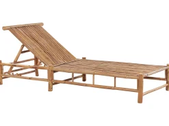 Espreguicadeira De Jardim Em Bambu Castanha Clara E Branca Ligure