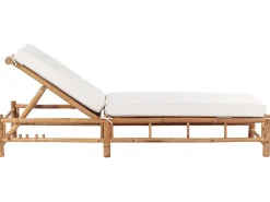 Espreguicadeira De Jardim Em Bambu Castanha Clara E Branca Ligure