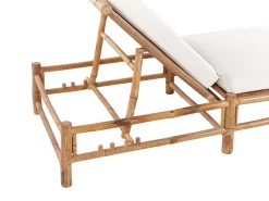 Espreguicadeira De Jardim Em Bambu Castanha Clara E Branca Ligure