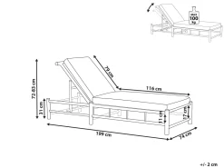Espreguicadeira De Jardim Em Bambu Castanha Clara E Branca Ligure