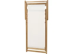 Espreguicadeira De Jardim Em Madeira De Acacia Clara Com 2 Tecidos A Escolha Anzio