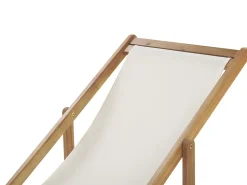 Espreguicadeira De Jardim Em Madeira De Acacia Clara Com 2 Tecidos A Escolha Anzio