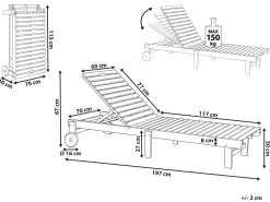 Espreguicadeira De Jardim Em Madeira Clara De Acacia Pietralunga