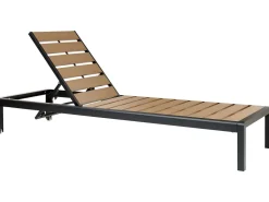 Espreguicadeira De Jardim Em Aluminio Castanho Claro E Preto Nardo