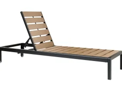 Espreguicadeira De Jardim Em Aluminio Castanho Claro E Preto Nardo