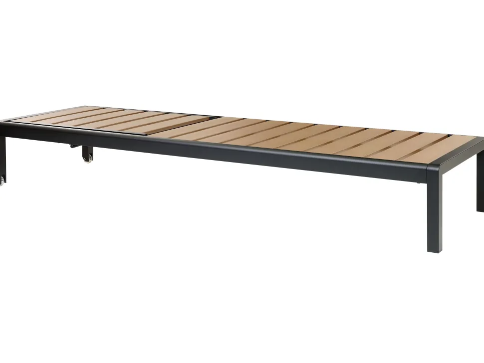 Espreguicadeira De Jardim Em Aluminio Castanho Claro E Preto Nardo