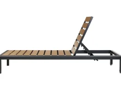 Espreguicadeira De Jardim Em Aluminio Castanho Claro E Preto Nardo