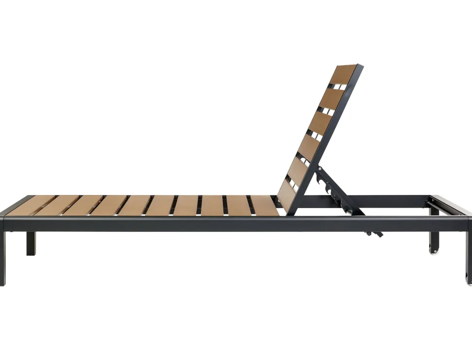 Espreguicadeira De Jardim Em Aluminio Castanho Claro E Preto Nardo