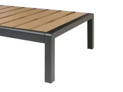 Espreguicadeira De Jardim Em Aluminio Castanho Claro E Preto Nardo