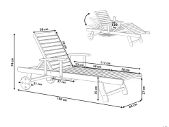Espreguicadeira Em Madeira Escura De Acacia Amantea