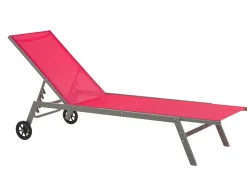 Espreguicadeira Metalica Com Tela Vermelha Levanzo