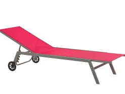 Espreguicadeira Metalica Com Tela Vermelha Levanzo