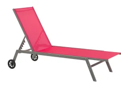 Espreguicadeira Metalica Com Tela Vermelha Levanzo