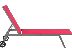 Espreguicadeira Metalica Com Tela Vermelha Levanzo