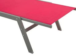 Espreguicadeira Metalica Com Tela Vermelha Levanzo