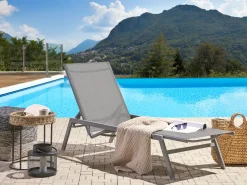 Espreguicadeira Metalica Com Tela Cinzenta Vernazza