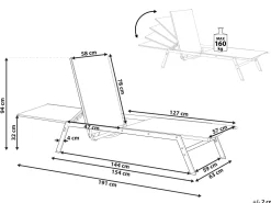 Espreguicadeira Metalica Com Tela Cinzenta Vernazza