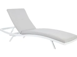 Espreguicadeira Reclinavel Em Tecido Cinzento Claro Amelia