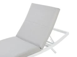 Espreguicadeira Reclinavel Em Tecido Cinzento Claro Amelia