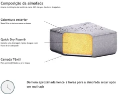 Espreguicadeira Reclinavel Em Tecido Cinzento Claro Amelia
