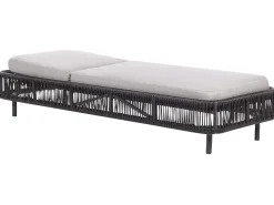 Espreguicadeira Reclinavel De Jardim Em Rattan Cinzento Osini