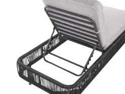 Espreguicadeira Reclinavel De Jardim Em Rattan Cinzento Osini