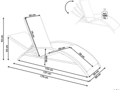 Espreguicadeira Reclinavel Creme Gaeta