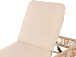 Espreguicadeira Reclinavel De Jardim Em Rattan Creme Osini